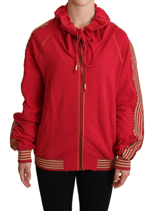  - Radiant Red Cotton Full Zip Hooded Jacket