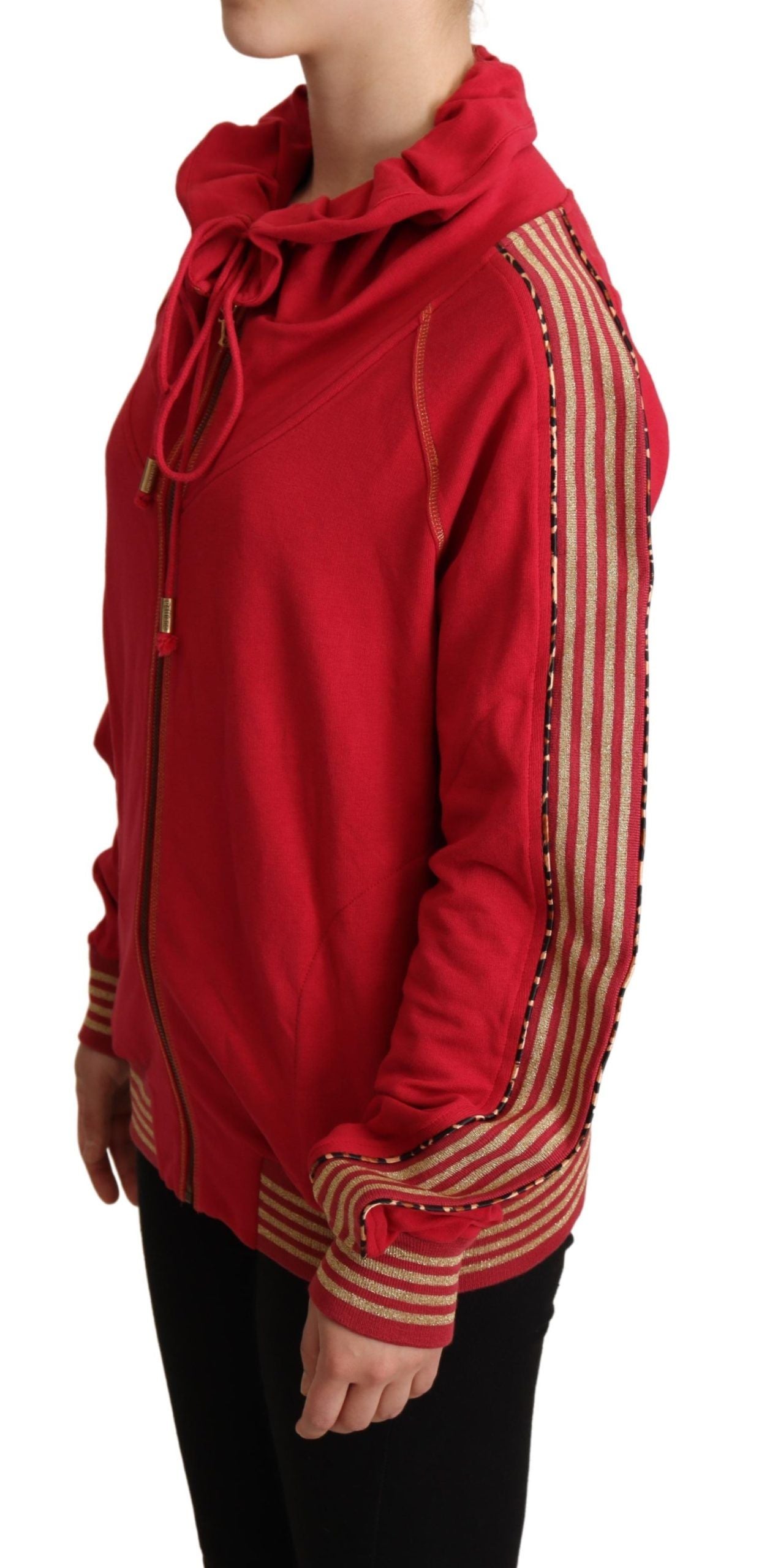  - Radiant Red Cotton Full Zip Hooded Jacket