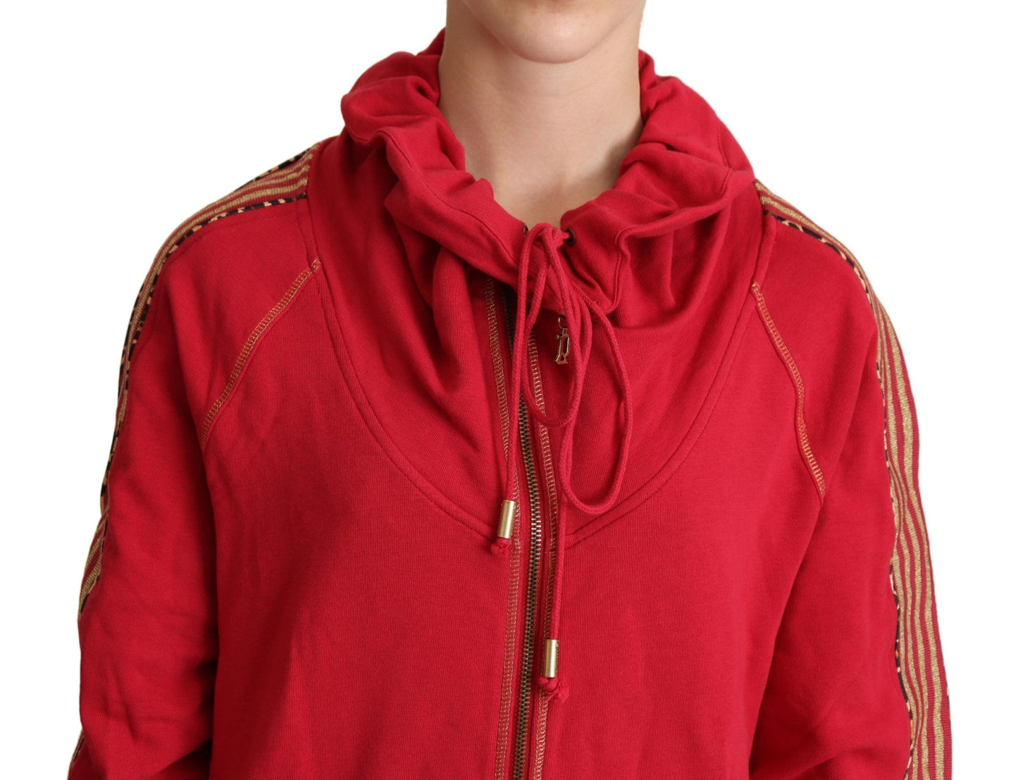  - Radiant Red Cotton Full Zip Hooded Jacket