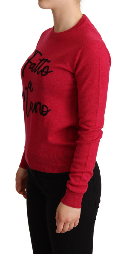  - Chic Pink Cashmere Blend Crewneck Pullover