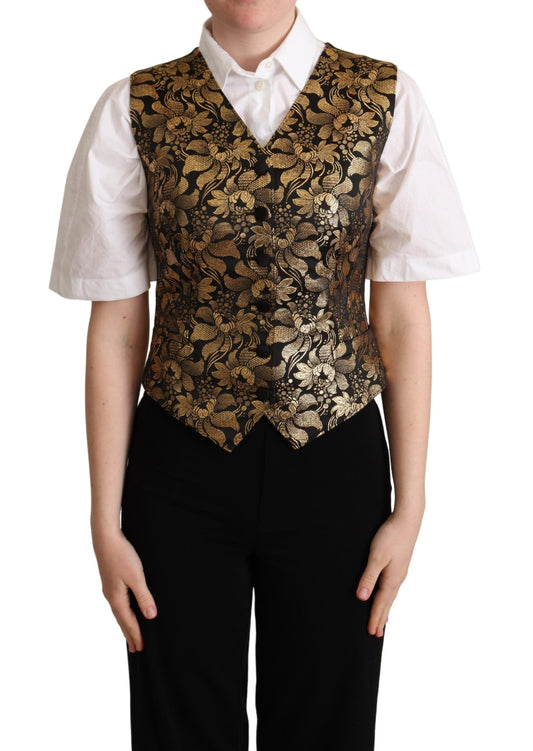  - Elegant Black Jacquard Waistcoat