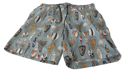  - Elegant Seashell Print Swim Trunks