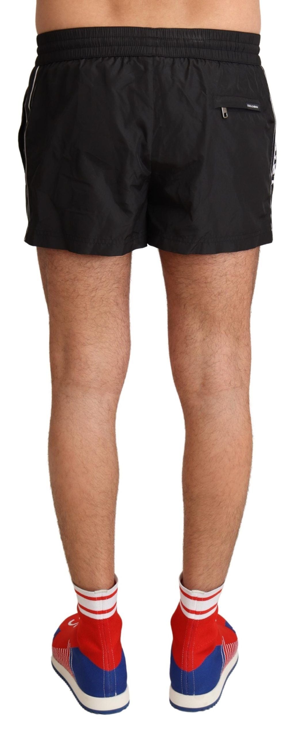  - Elegant Black KING Motive Swim Trunks