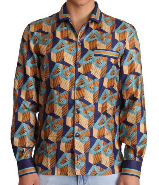  - Elegant Silk Casual Shirt with DG Logo