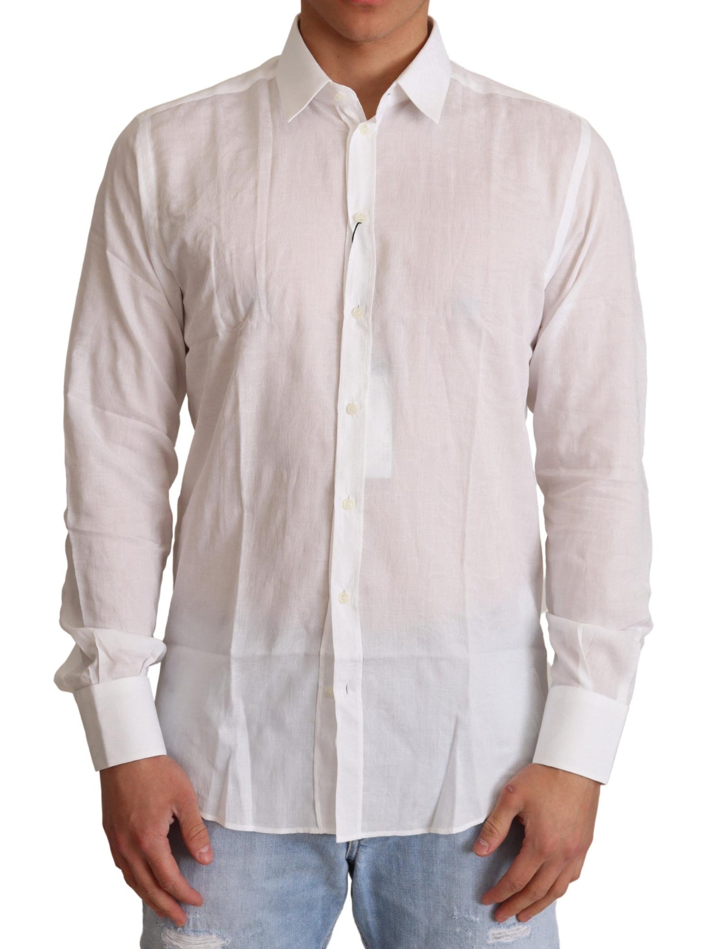  - Elegant White Slim Fit Martini Dress Shirt