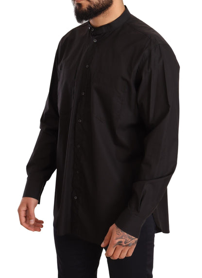 - Elegant Black 100% Cotton Men's Shirt