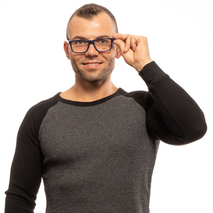 Chic Blue Rectangular Men's Eyewear - The Luxe Alliance