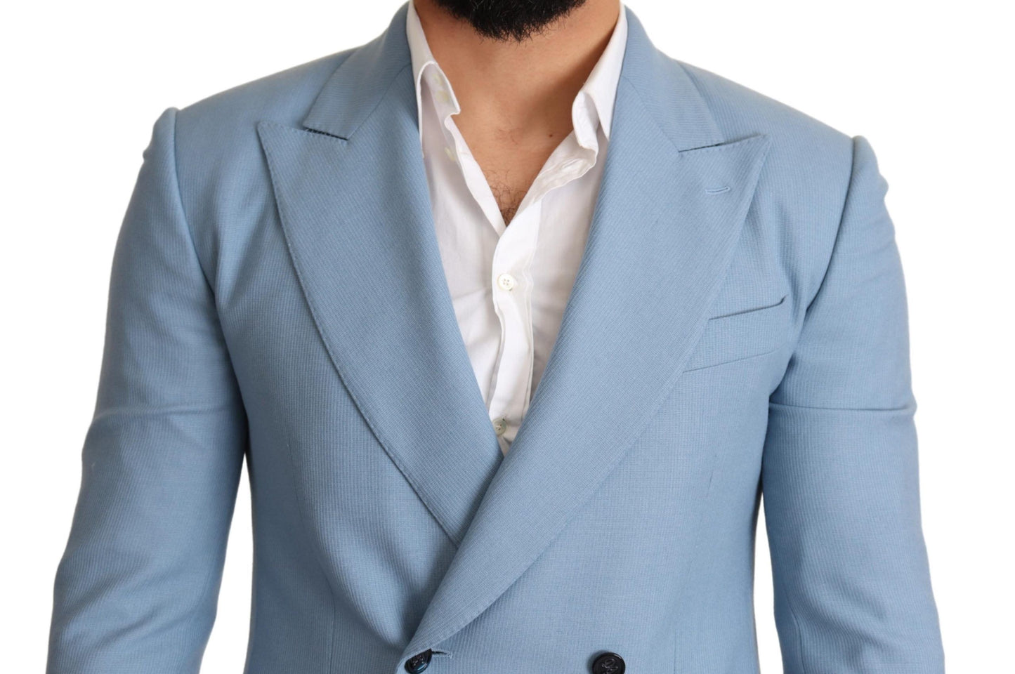  - Elegant Blue Cashmere-Silk Men's Blazer