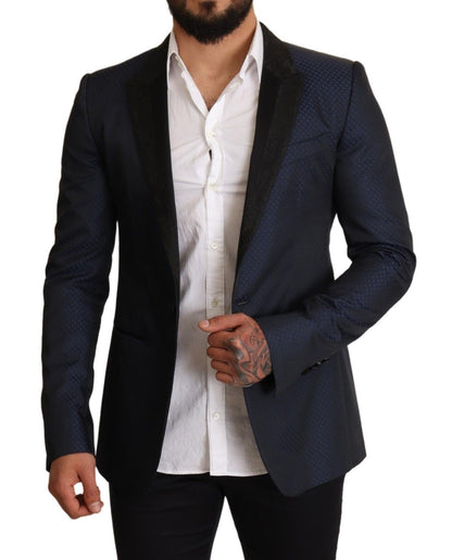  - Elegant Blue Slim Fit Martini Blazer