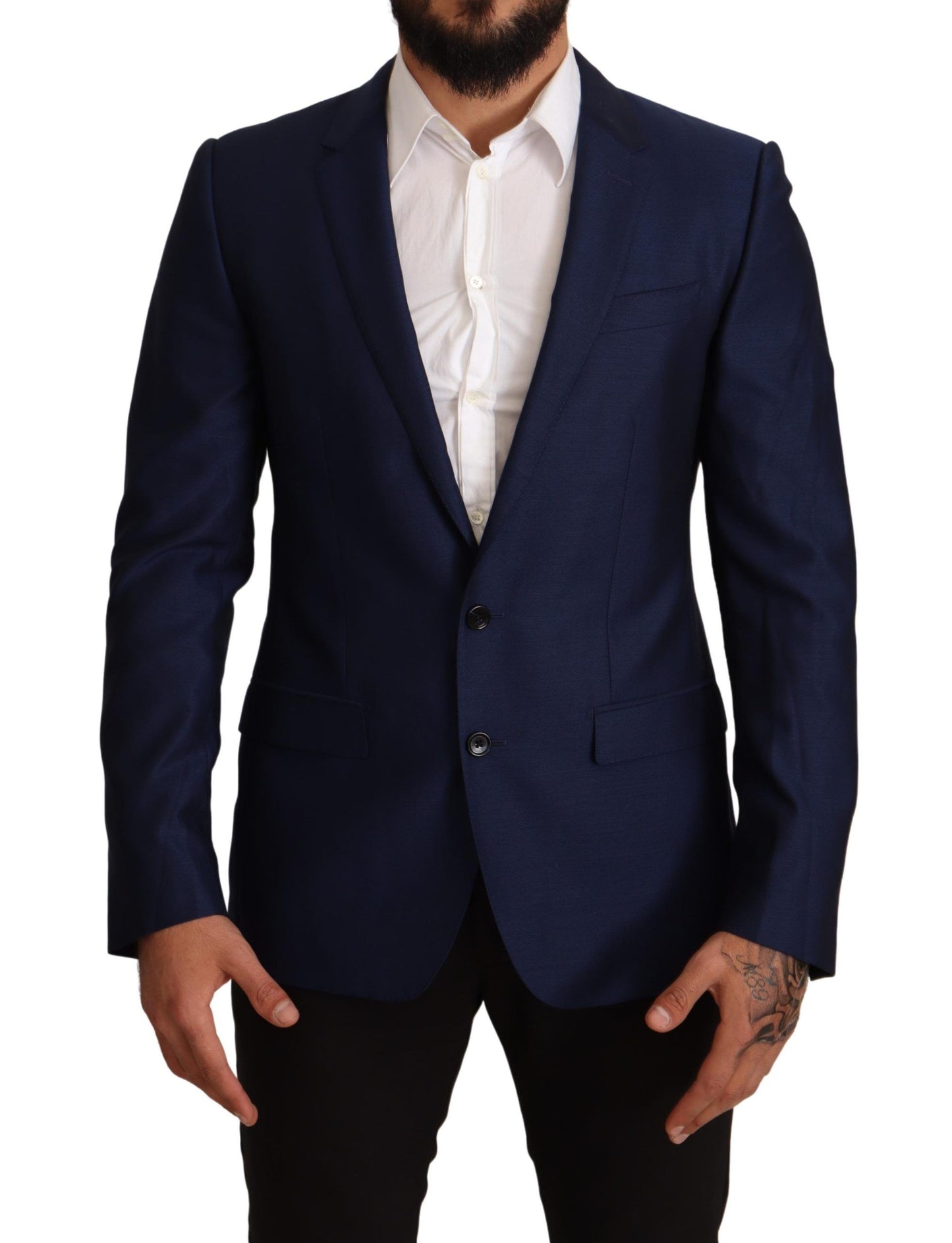  - Navy Blue Virgin Wool Martini Blazer