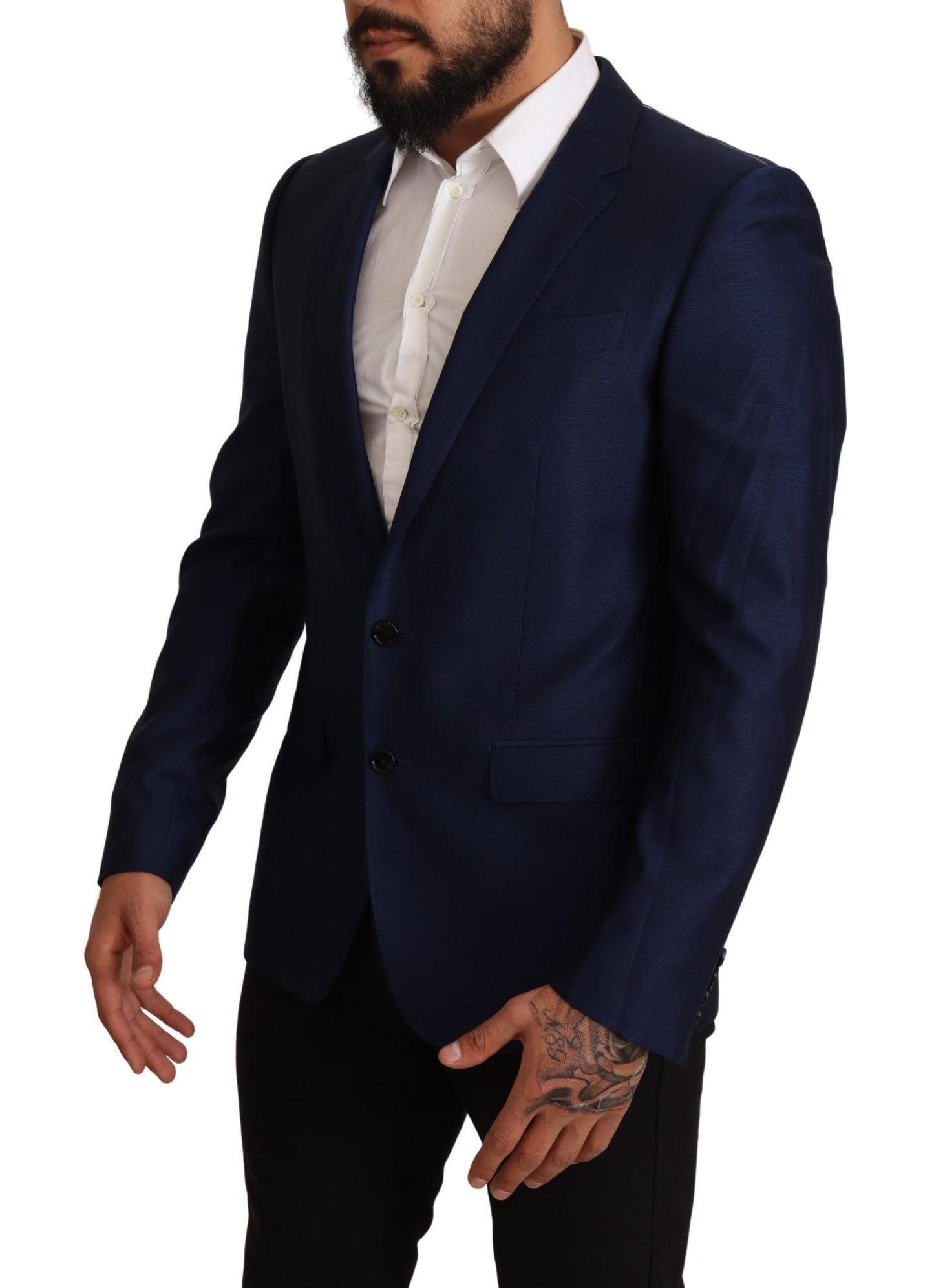  - Navy Blue Virgin Wool Martini Blazer