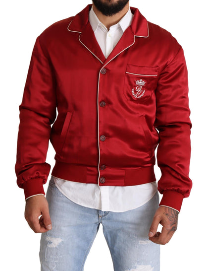  - Sumptuous Silk Red Bomber Jacket