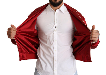  - Sumptuous Silk Red Bomber Jacket