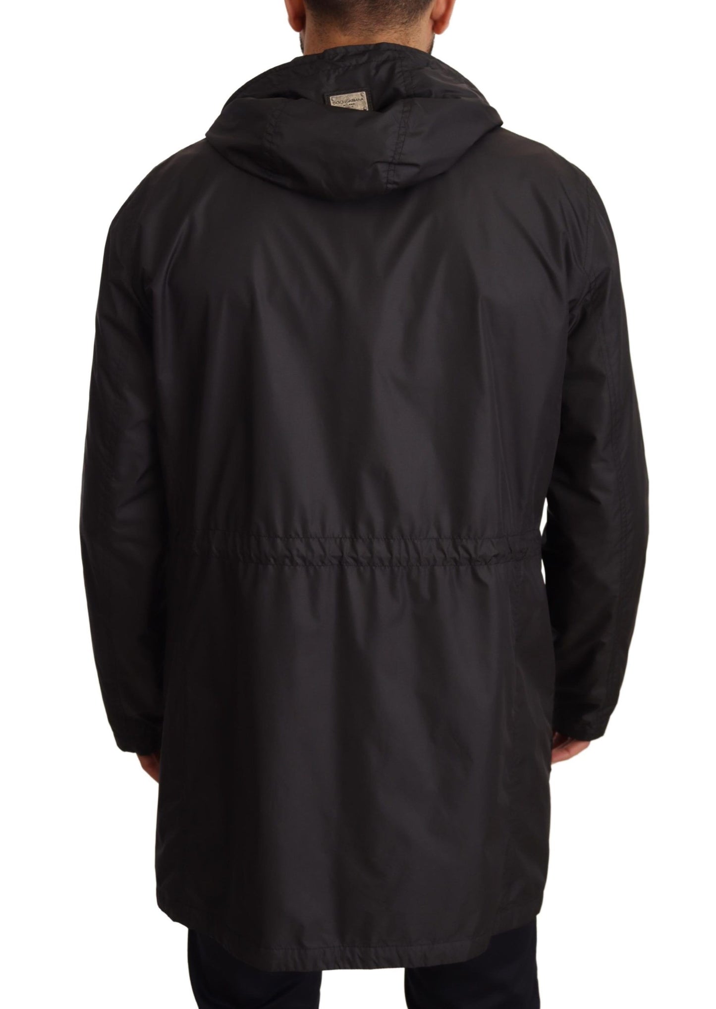  - Elegant Black Hooded Blouson Jacket