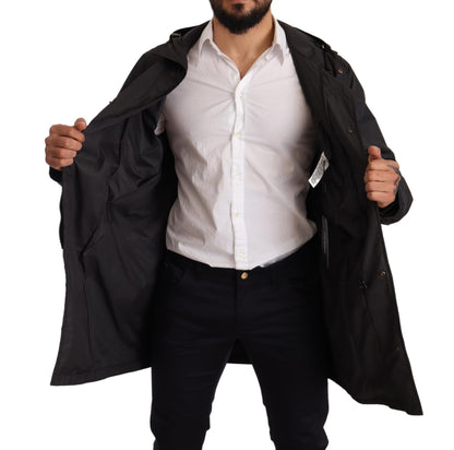  - Elegant Black Hooded Blouson Jacket