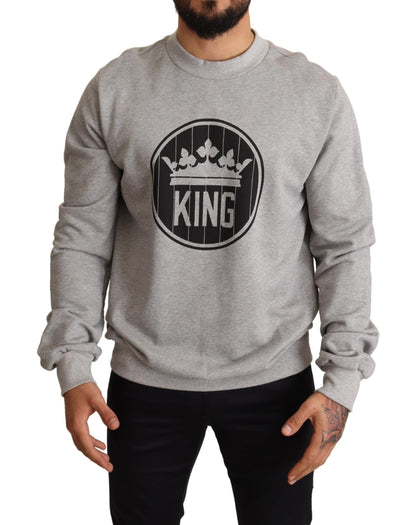  - Regal Crown Cotton Sweater - Sophisticated Gray