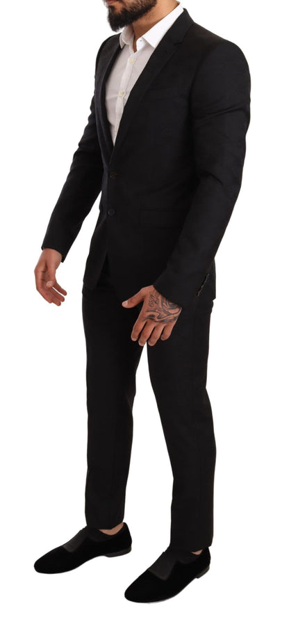  - Elegant Martini Black Wool Suit