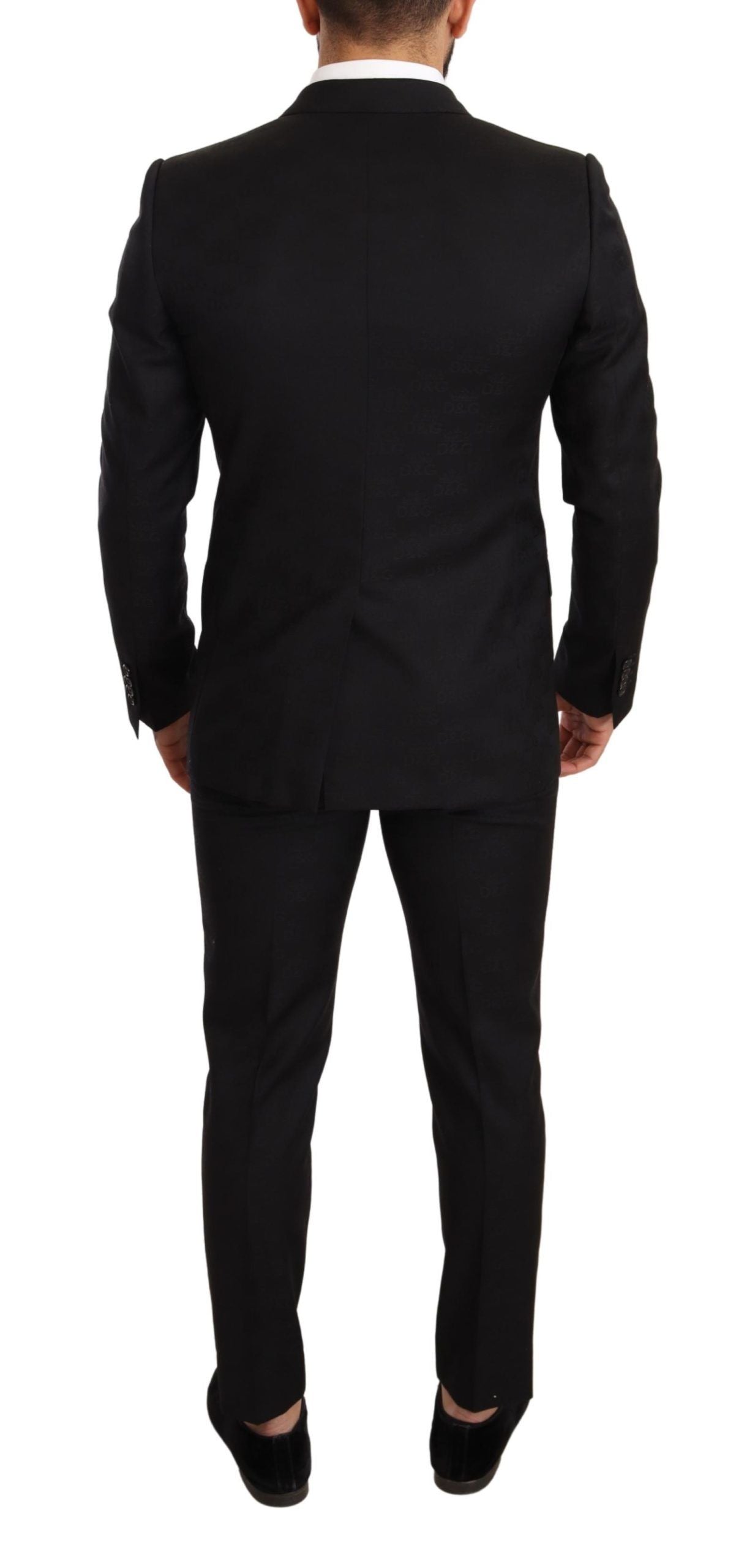  - Elegant Martini Black Wool Suit