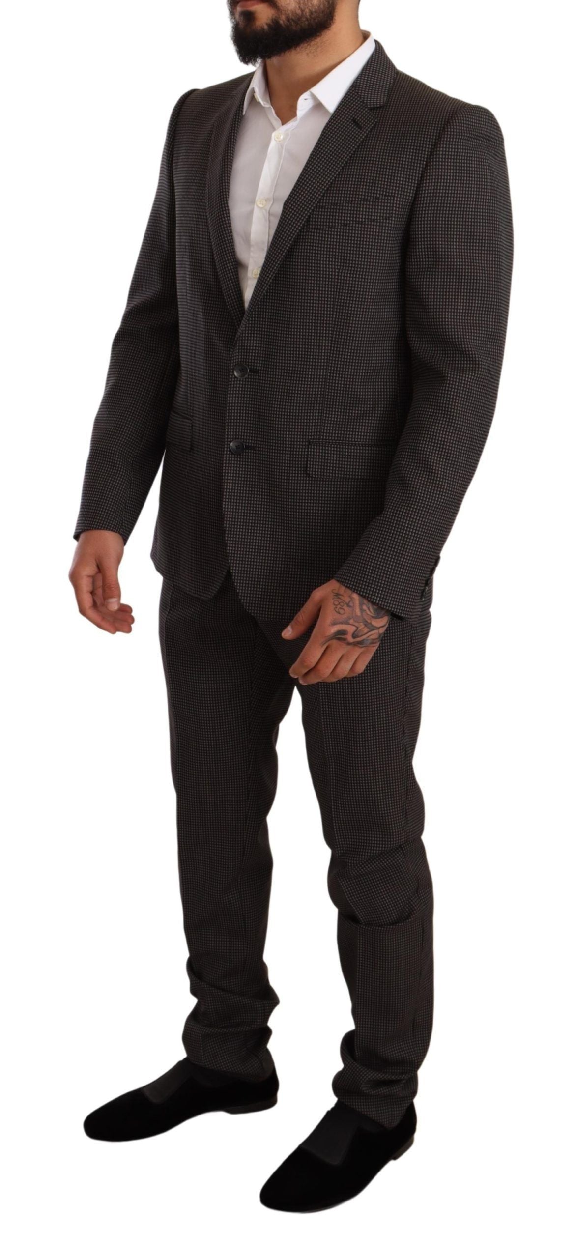  - Elegant Gray Martini Woolen Suit Set