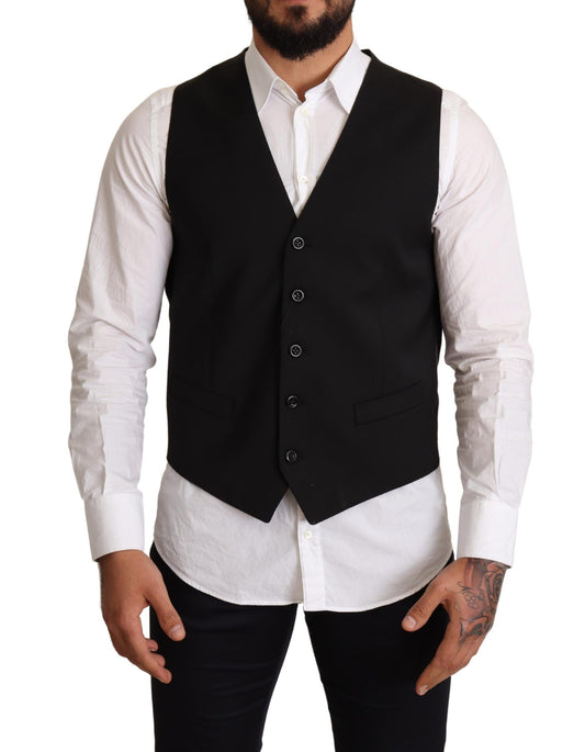  - Elegant Black Formal Dress Vest