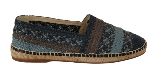  - Elegant Woven Leather Espadrilles