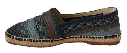  - Elegant Woven Leather Espadrilles