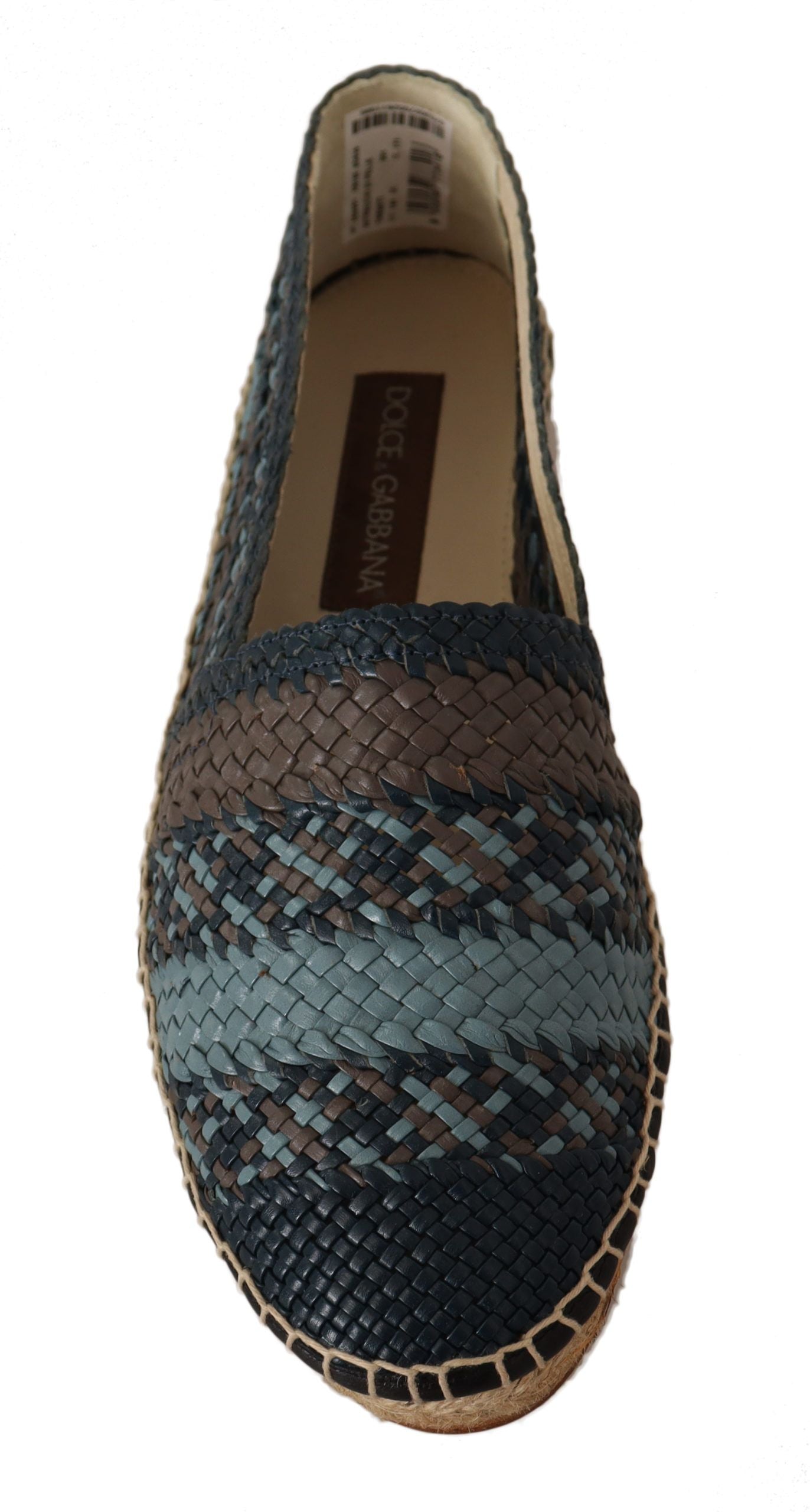  - Elegant Woven Leather Espadrilles