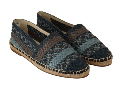  - Elegant Woven Leather Espadrilles