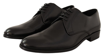  - Elegant Black Leather Derby Shoes