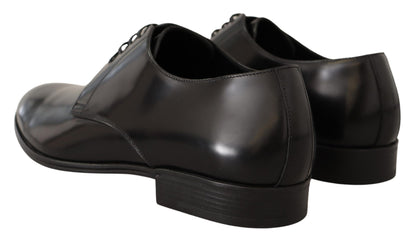  - Elegant Black Leather Derby Shoes