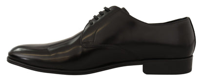  - Elegant Black Leather Derby Shoes