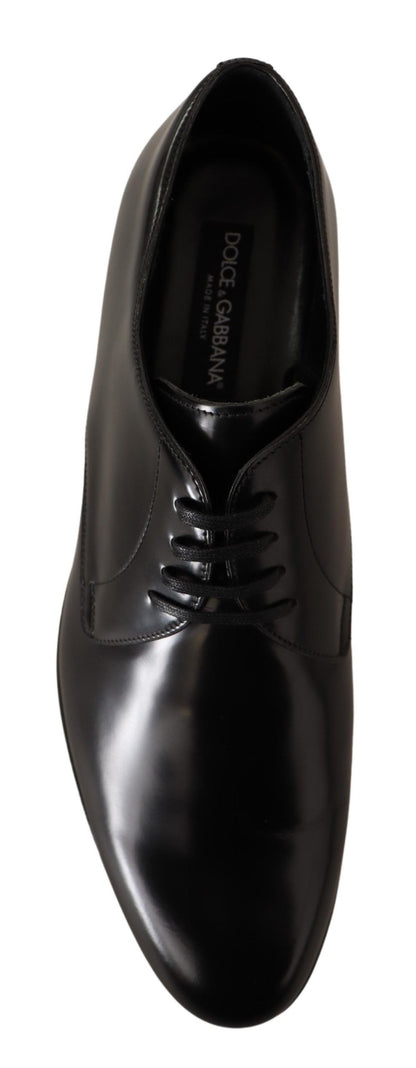  - Elegant Black Leather Derby Shoes