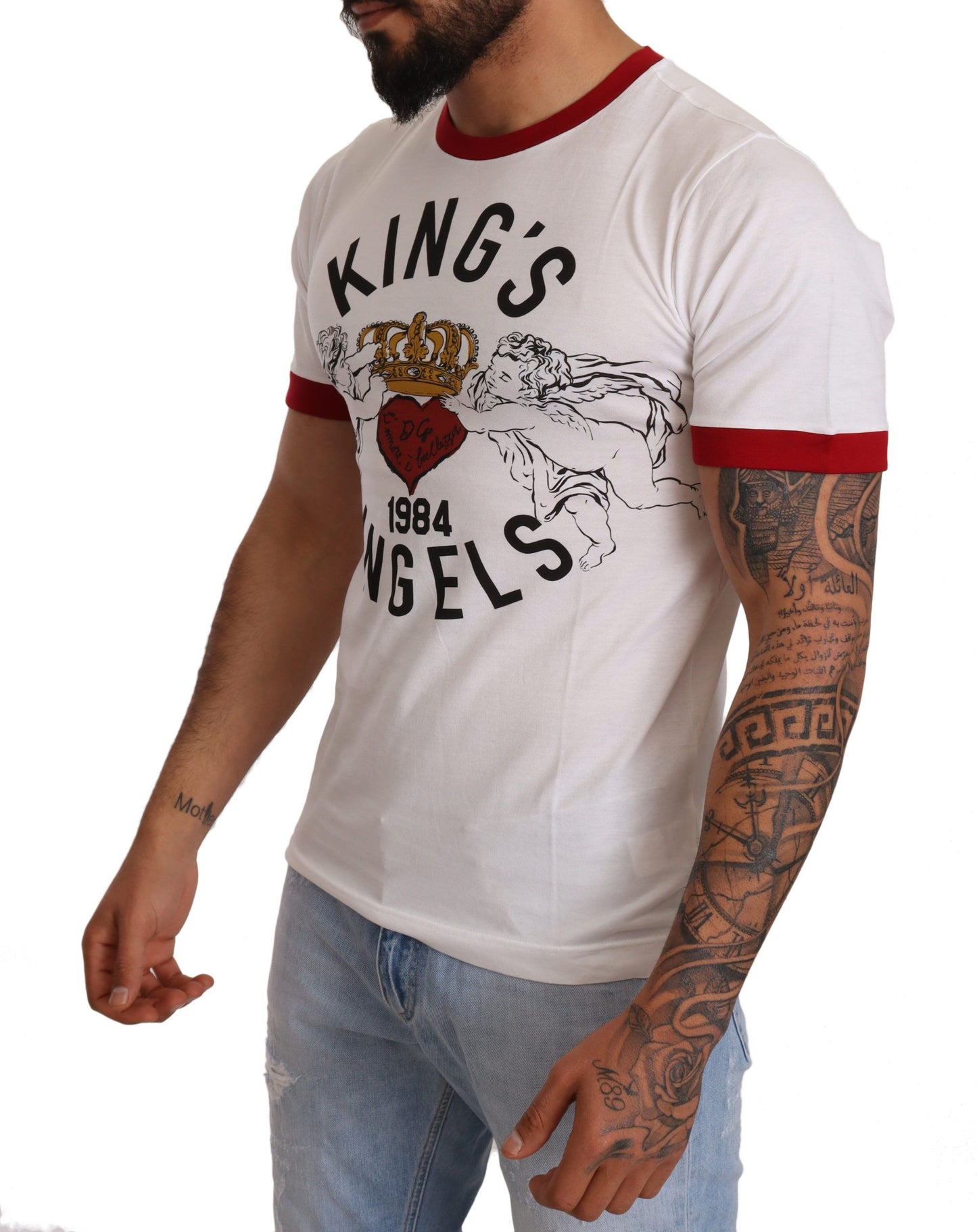  - Exquisite Angelic Motif Cotton T-Shirt