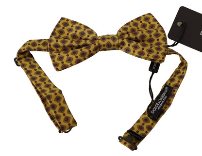  - Elegant Yellow Silk Bow Tie