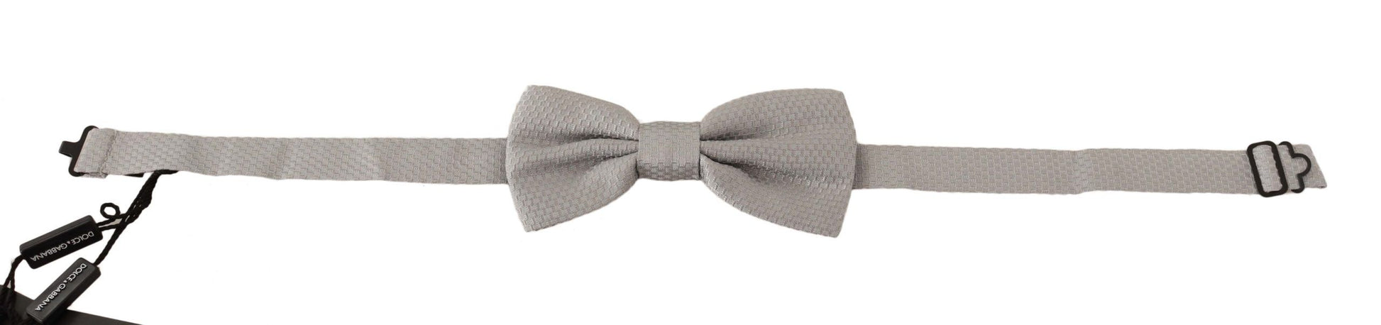 Elegant Silver Silk Bow Tie