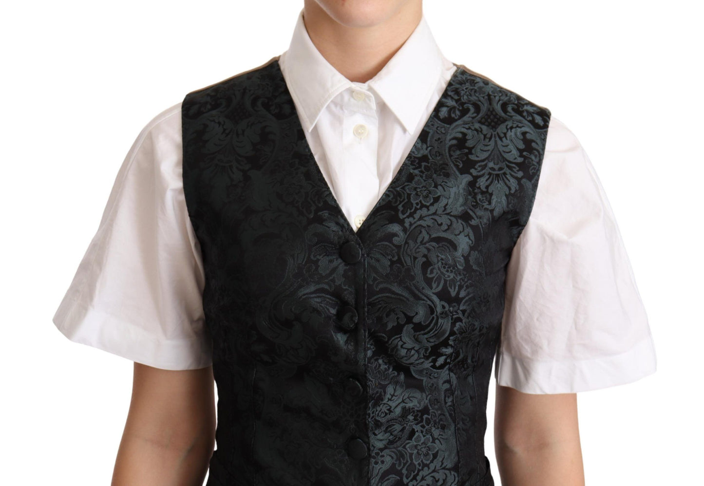  - Enchanting Jacquard Floral Waistcoat