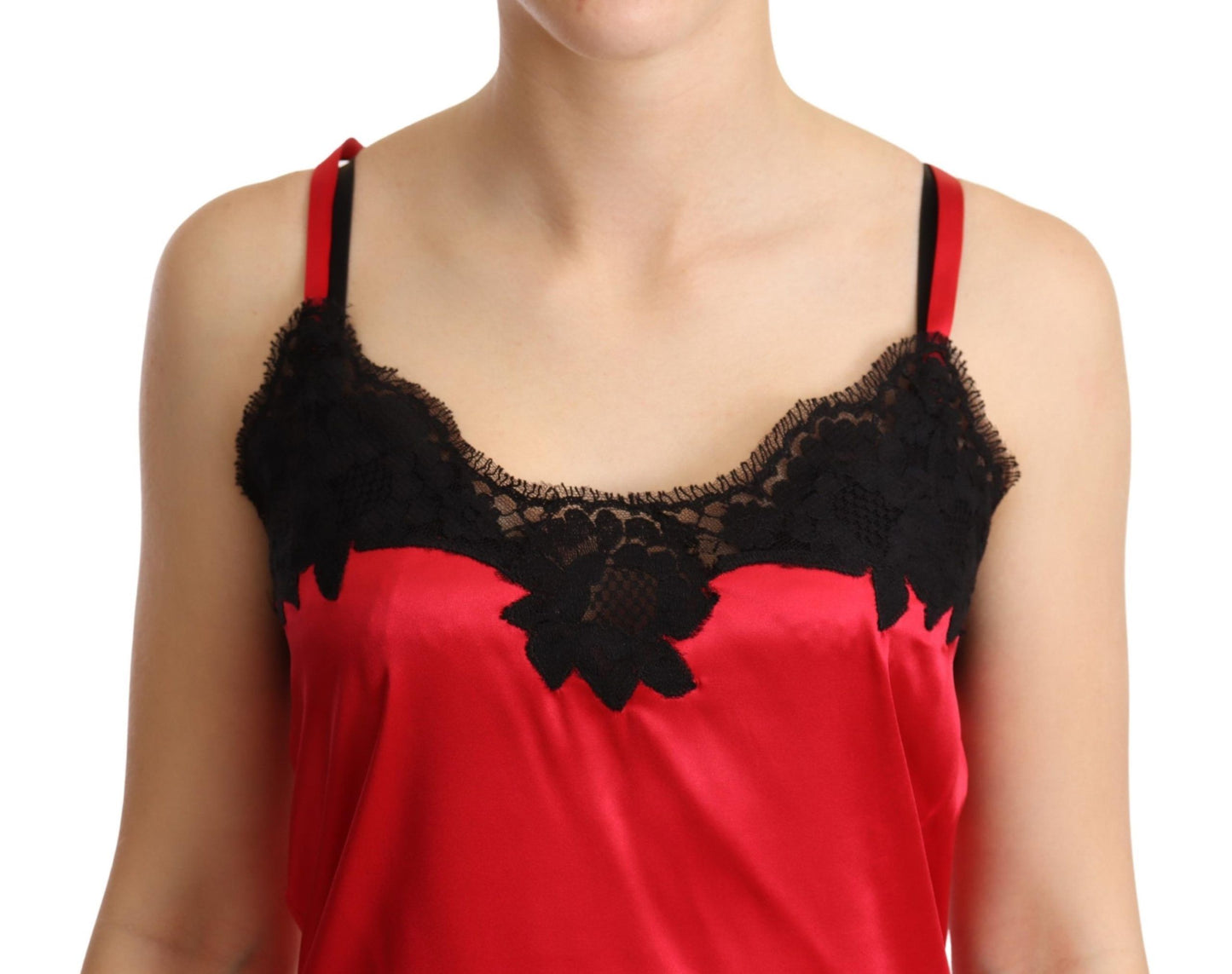  - Enchanting Red Silk Blend Lace Camisole