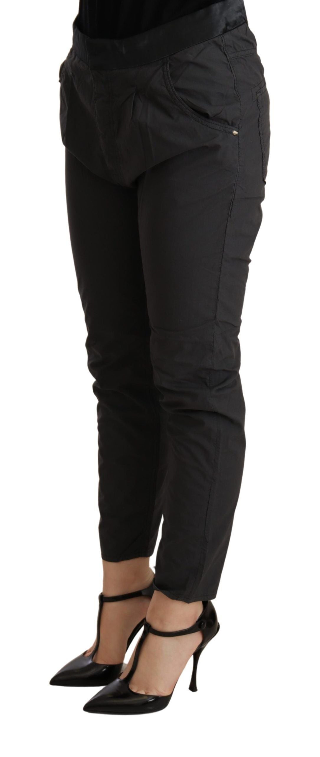  - Elegant Mid Waist Slim Fit Skinny Pants