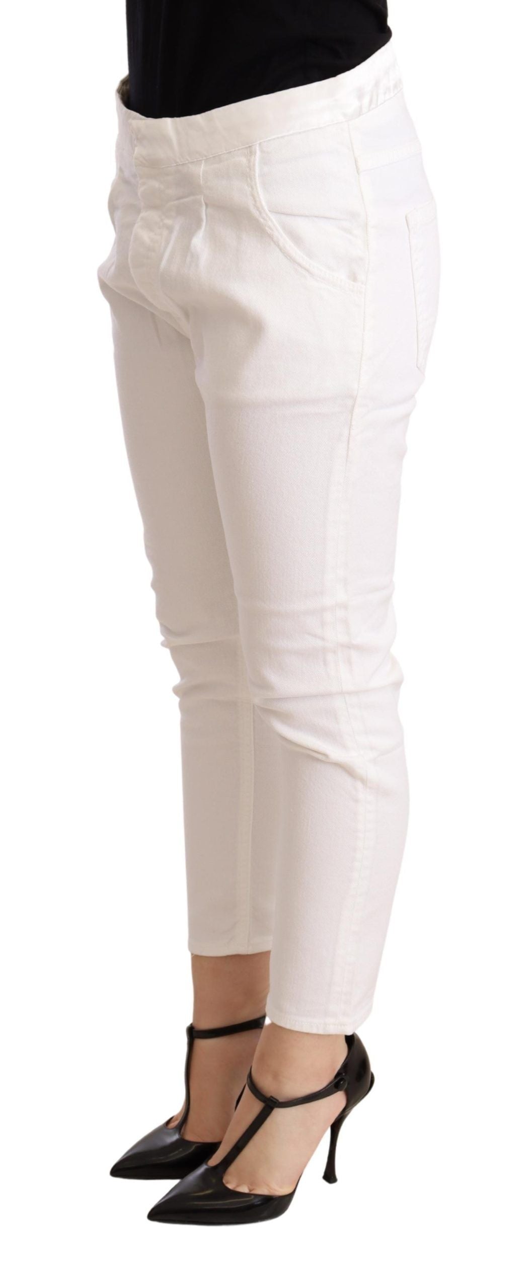  - Elegant Slim Fit White Skinny Pants