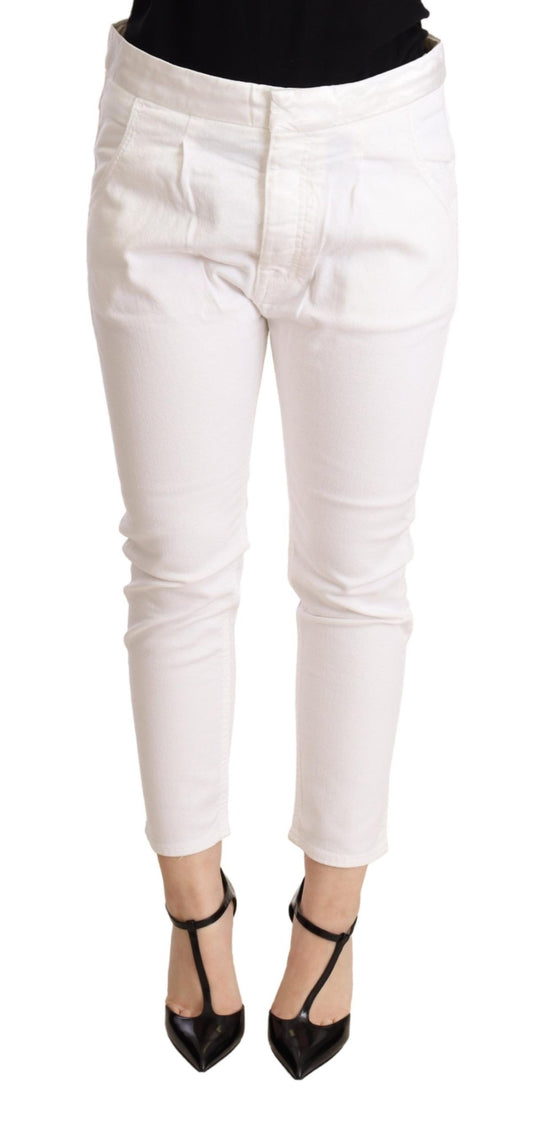  - Elegant Slim Fit White Skinny Pants