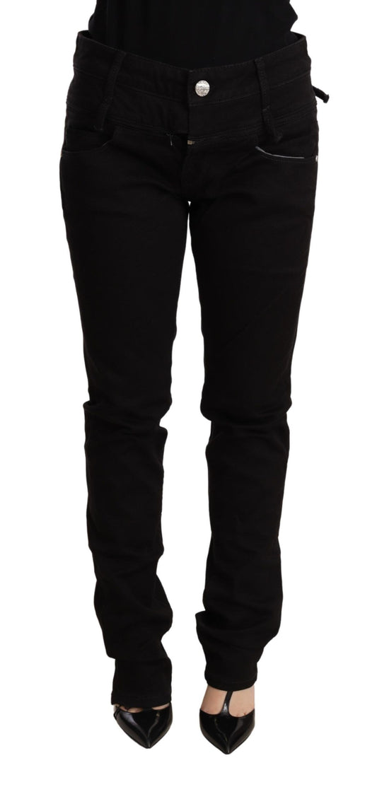  - Chic Low Waist Skinny Black Denim