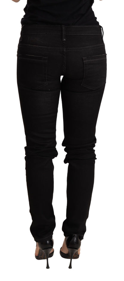  - Chic Black Low Waist Skinny Denim