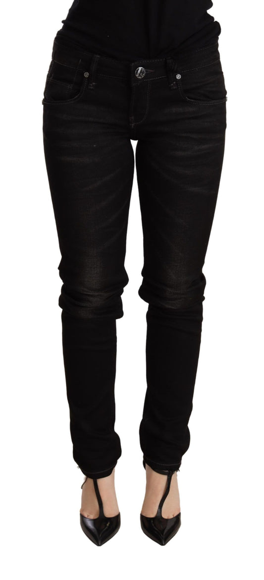  - Chic Black Low Waist Skinny Denim