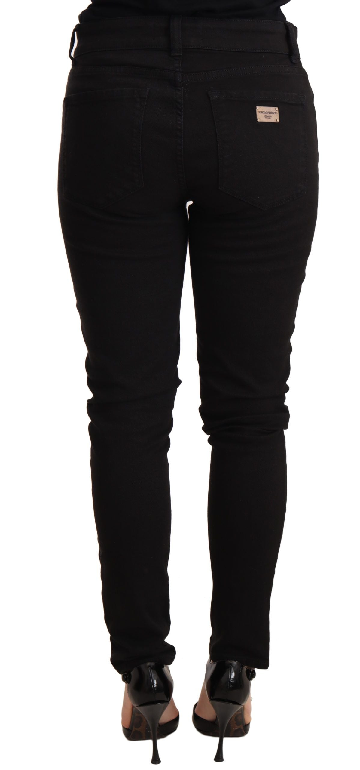  - Elegant Slim-Fit Black Denim Jeans