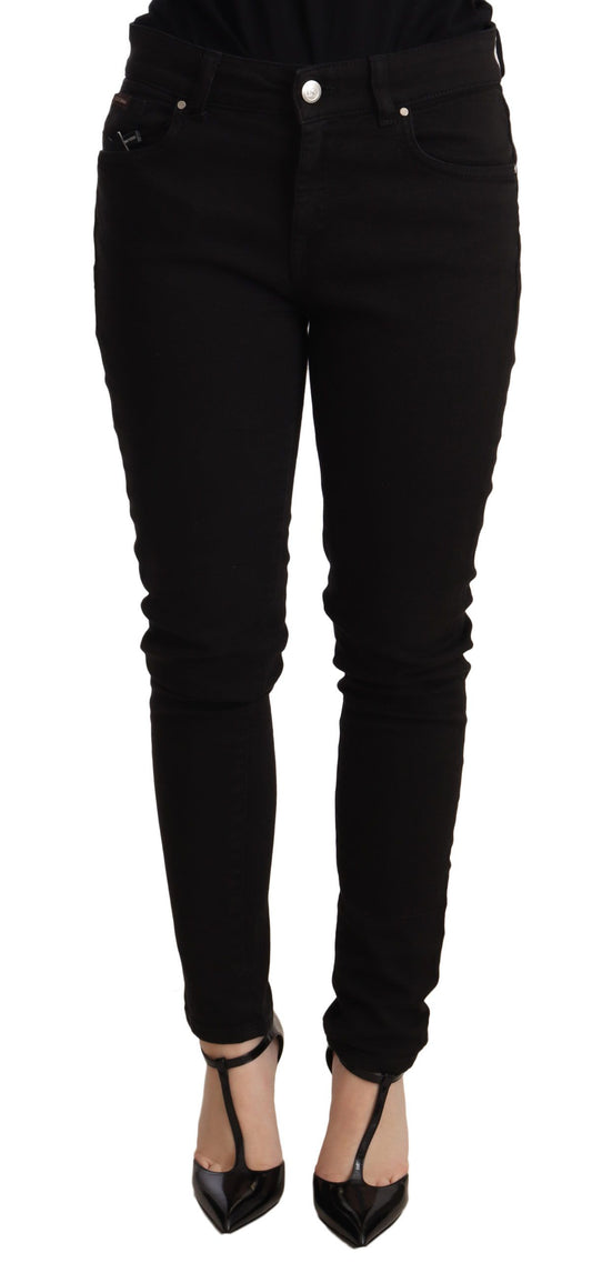  - Elegant Slim-Fit Black Denim Jeans