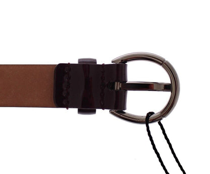  - Elegant Purple Leather Belt - Italian Elegance