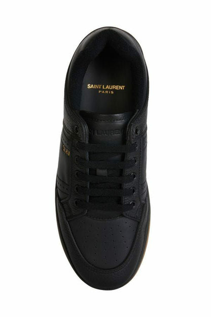  - Elegant Black Low-Top Leather Sneakers