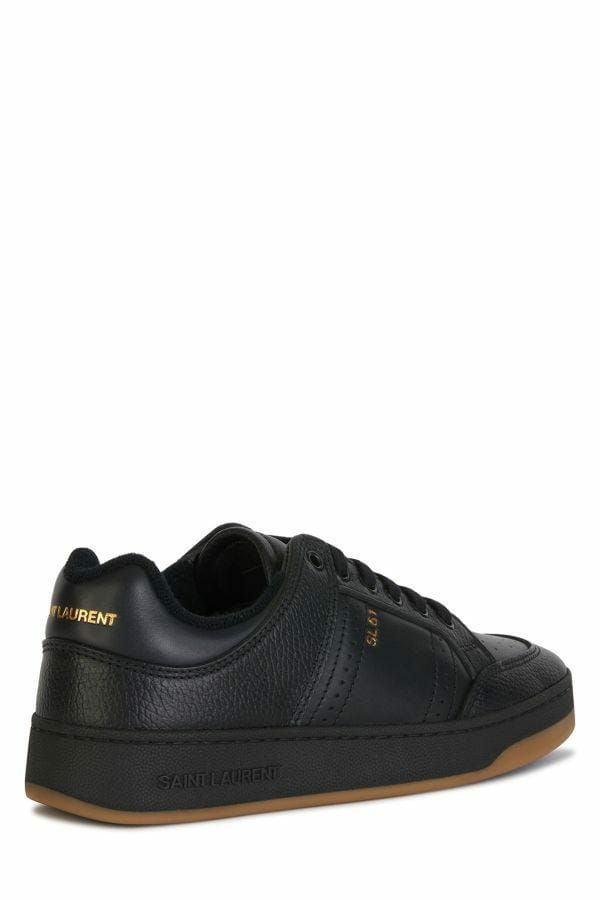  - Elegant Black Low-Top Leather Sneakers