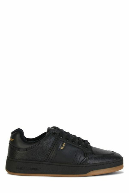  - Elegant Black Low-Top Leather Sneakers