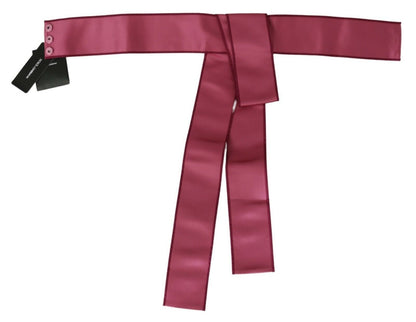  - Elegant Pink Silk Wide Waist Belt